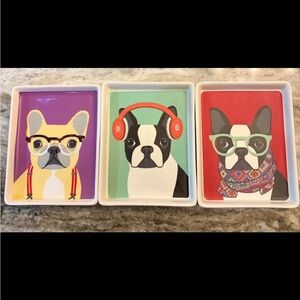 Colorful Dog-Themed Ceramic Trays
